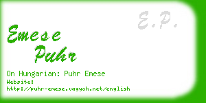 emese puhr business card